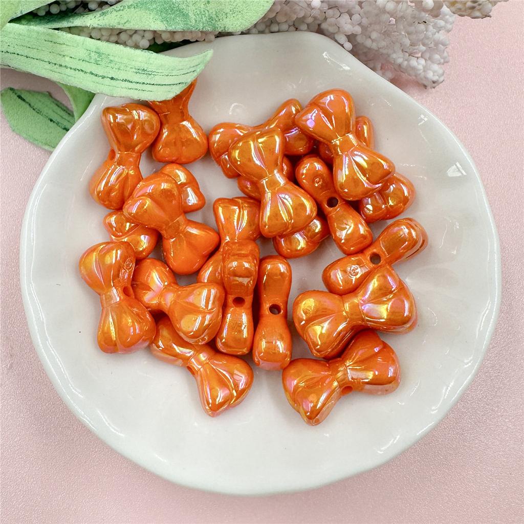 Креативные ослепительные акриловые маленькие бусины в виде банта, материал для самостоятельного изготовления бисера, подвеска, мода для браслета, 20 шт., брелок для изготовления ожерелья, 9,7*17,9 мм