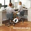 Stool on Casters, PU Massage Stool with Adjustable Height 73-88 cm and Backrest, 360 degrees Swivel, Grey