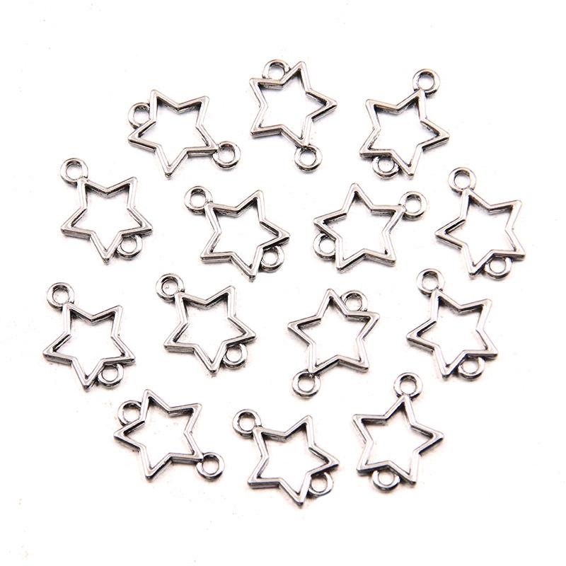 Изысканный сплав ретро полая звезда соединительный брелок - 2 цвета, 12x15 мм, хит продаж DIY ювелирный аксессуар