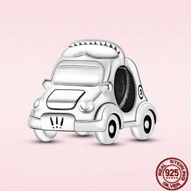 Круглые бусины в виде сердца из стерлингового серебра 925 пробы с изображением животных подходят для оригинального модного браслета-подвески DIY, модное серебро 925 пробы для изготовления ювелирных изделий