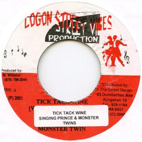7-дюймовая пластинка SINGING PRINCE, MONSTER TWINS - Tick Tack Wine Log On Street V 2001 Ямайка Регги, Ска и Даб