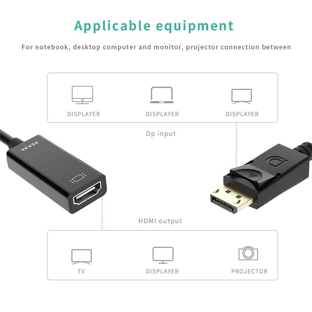 4K/1080P DP To HDMI-Compatible Cable Converter Displayport To HD Adapter For Computer Laptop HDTV Projector Monitor