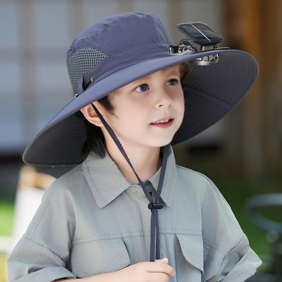 Широкополая шляпа от солнца с вентилятором на солнечной батарее, дышащая сетчатая шляпа с защитой от ультрафиолета для детей и мальчиков
