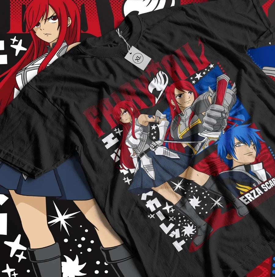Erza Scarlet Tshirt Fairy Tail Gray Fullbuster Gajeel Happy Tshirt