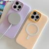 Candy Color 2 IN 1 For Magsafe Case for iPhone 16 15 14 13 12 17 Pro Max Plus Magnetic Wireless Charge Clear Matte Cover