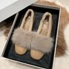 Fashion Big Size Lambwool Moccasins Femme Curly Sheep Fur Flats Woman Warm Plush Loafers Winter Cotton Shoes Women Furry Snow Boot