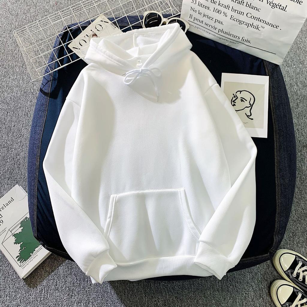 Women's Fashion Casual Solid Color Hooded Sweatshirt Loose Sports Tops Pullover
