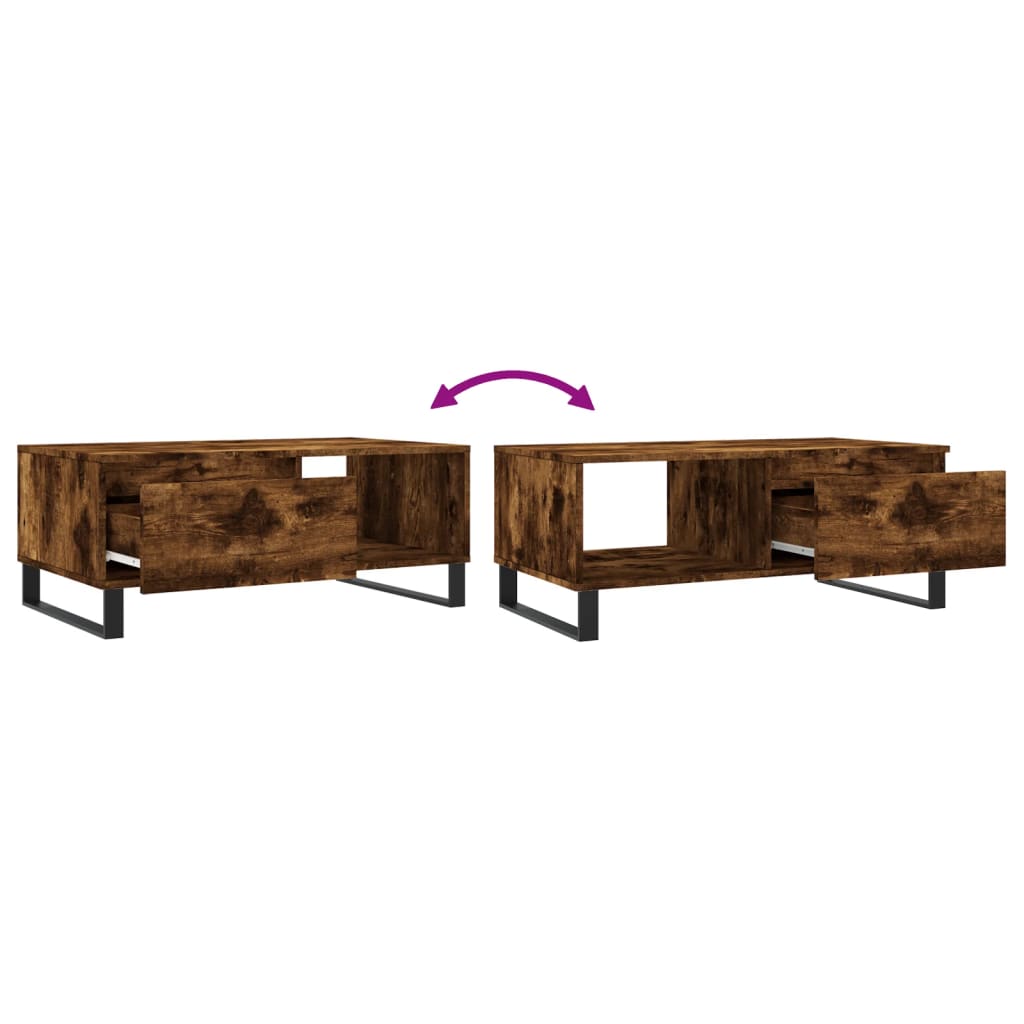 Coffee Table Smoked Oak 90x50x36.5 cm Particleboard