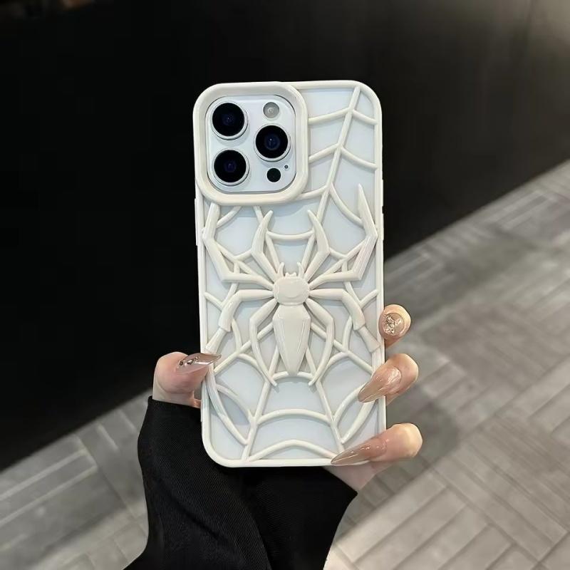 2025 Cool 3D Spider Hollow Dissipate Heat Phone Case For iPhone16 15 14 13 12 11 Pro Max Plus Shockproof Soft Silicone Cover