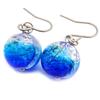 Firefly Glass Earrings Yonaguni Blue Glowing Luminous Titanium Dragonfly Ball Okinawa Souvenir Accessory Ryukyu Women's