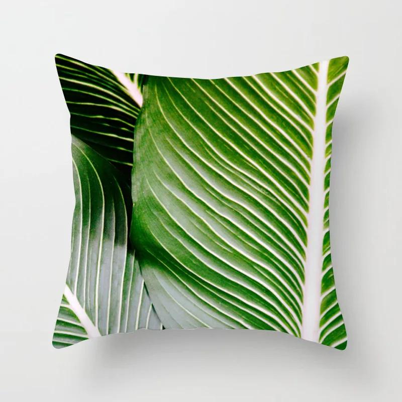 Тропический Пальмовый Лист Хвойный Декоративный Двусторонний Полиэстеровый Чехол для Подушки Ананасовый Желтый Зеленый Автомобильная Накидка Наволочка