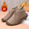 Хлопковая обувь женская зимняя 2024 года, новые плоские ботинки из флиса, утолщенные, с одной педалью, модные повседневные короткие зимние ботинки