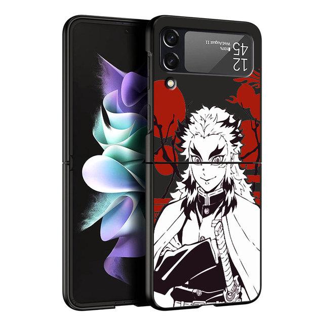 Японское аниме для Samsung Galaxy Z Flip 3 Zflip3 Z Flip 4 5g Zflip Kurama Demon Slayer, черные противоударные чехлы, чехол, чехол