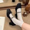 Retro Ballet Style Light Mouth Thick Heel Single Shoes Women's 2025 New Spring and Autumn with Skirt Square Head French Mary Jane Shoes