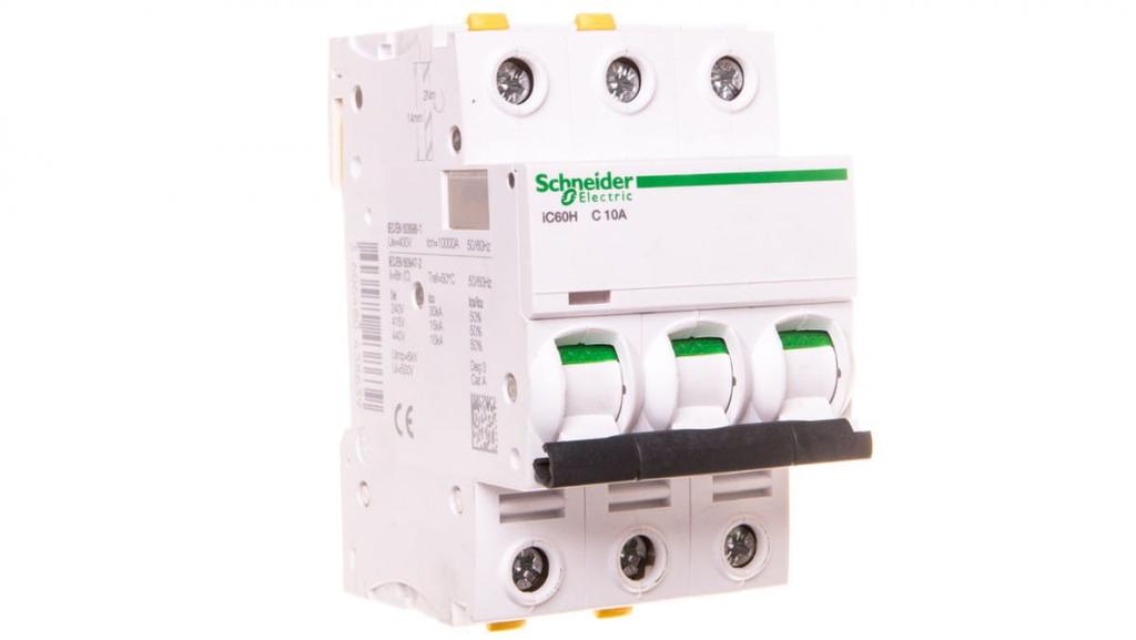 Circuit Breaker 3P C 10A 10Ka Ac Ic60H-C10-3 A9F07310