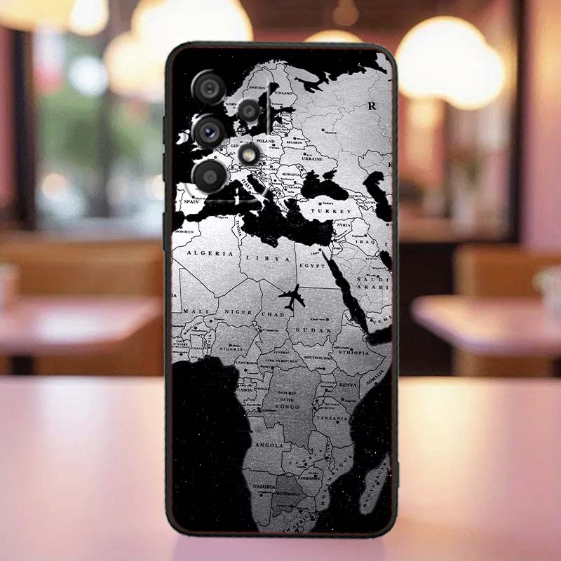 Модный чехол для телефона с рисунком самолета для Samsung A41 A35 A34 A33 A32 A25 A24 A23 A21s A06 A05 A04 A03 Note 10 20 Ultra 5G Черный