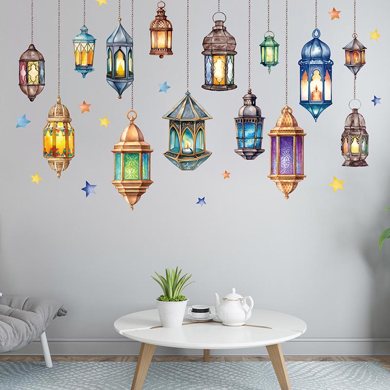Ретро Люстра Фестиваль ПВХ Съемные Самоклеящиеся Наклейки DIY для Декора Праздника Ближнего Востока