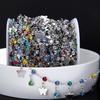 1Meter Colorful Crystal Beads Pendants Chains Metal Butterfly Charms Copper Chains Women Jewelry Making DIY Necklaces Bracelets