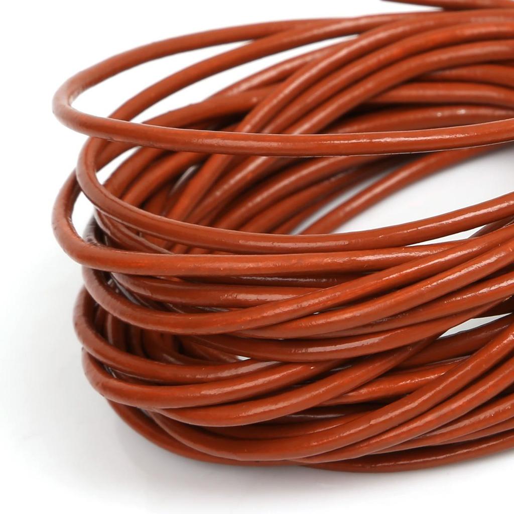 Натуральная круглая кожаная нить для изготовления браслетов, ювелирных изделий, DIY, шнур, шнур