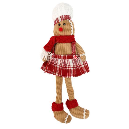 Пряничный человечек, кукла с длинными ногами, рождественская мягкая плюшевая игрушка, милая кухонная пряничная фигурка для мужчин и женщин, украшение на рождественскую елку