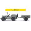 1:72 WWII Willys Jeep с подвесным ведром 8 см Военный транспорт Автомодель для сборки Игрушки