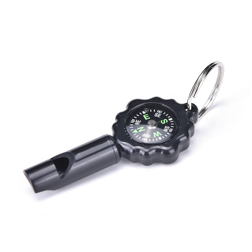 Camping Survival Whistle Compass Thermometer Led Flashlight