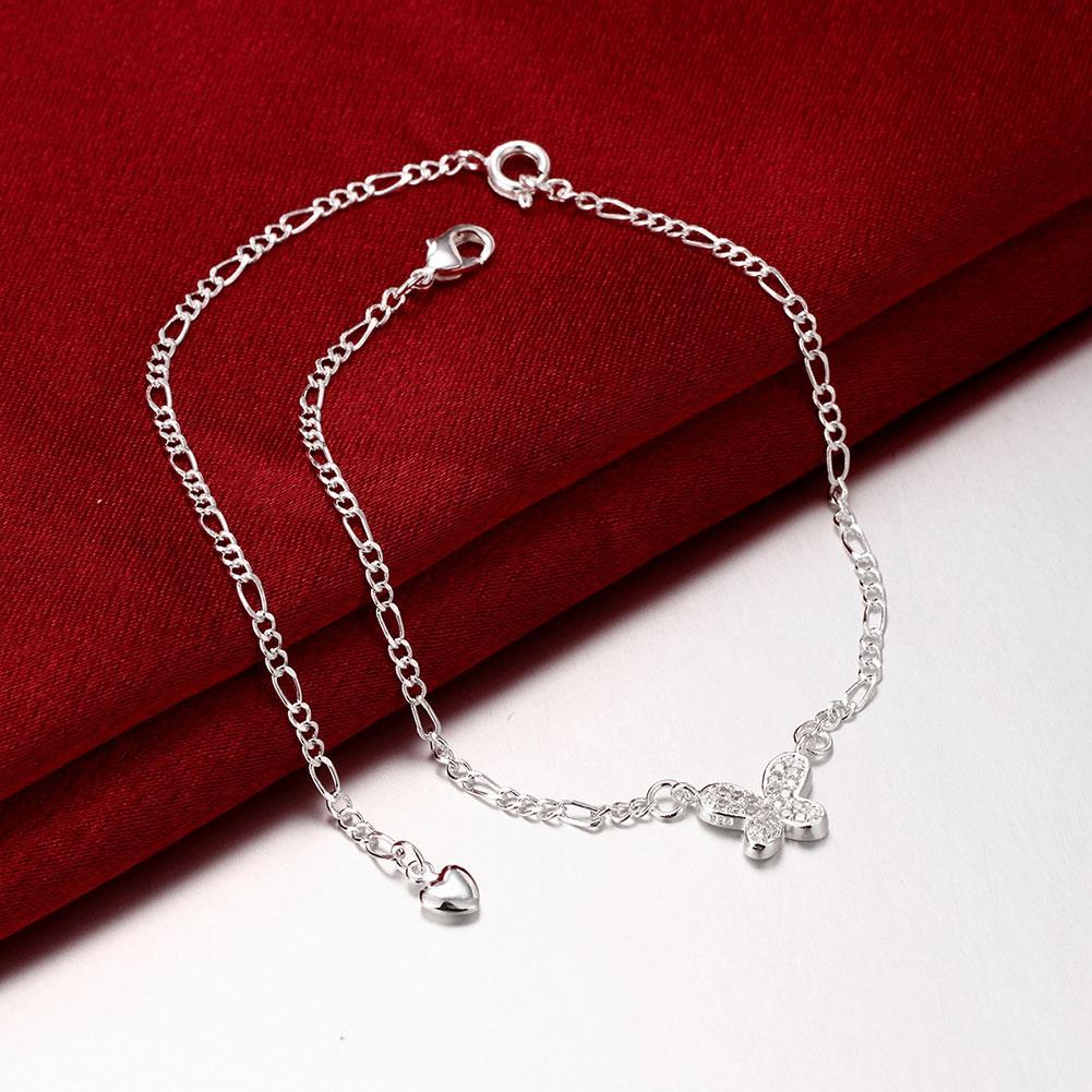 Lady Anklet Ankle Chain Zircon Inlaid Butterfly Shape Foot Ornaments Valentines Gift