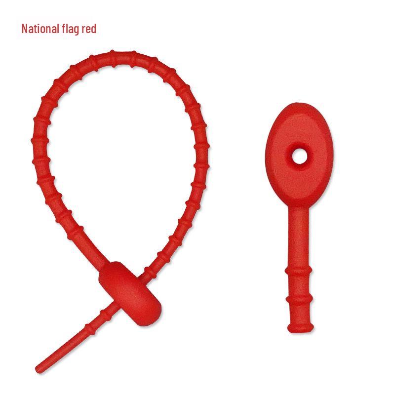 Multicolor TPR Silicone Zip Ties: Elastic Self-Locking, Reusable Cable Organizers & Keychain Pendants.