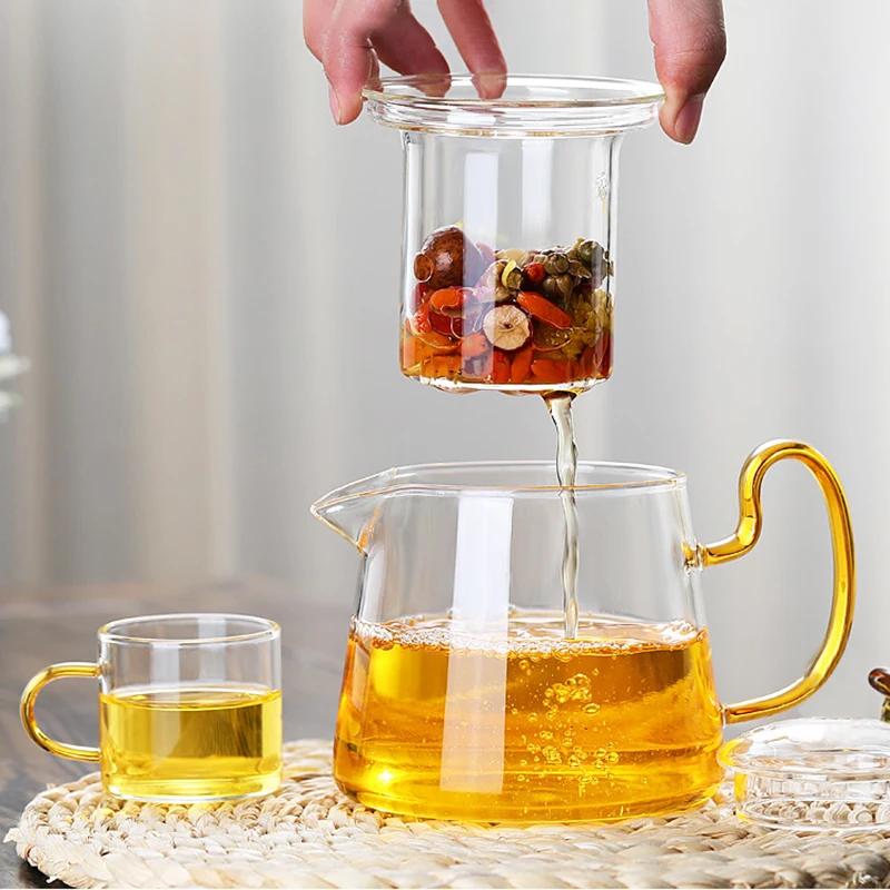 Заварочный чайник из термостойкого стекла Flower Tea Cup 750 мл, практичная бутылка, многофункциональный заварочный чайник, набор для приготовления чая