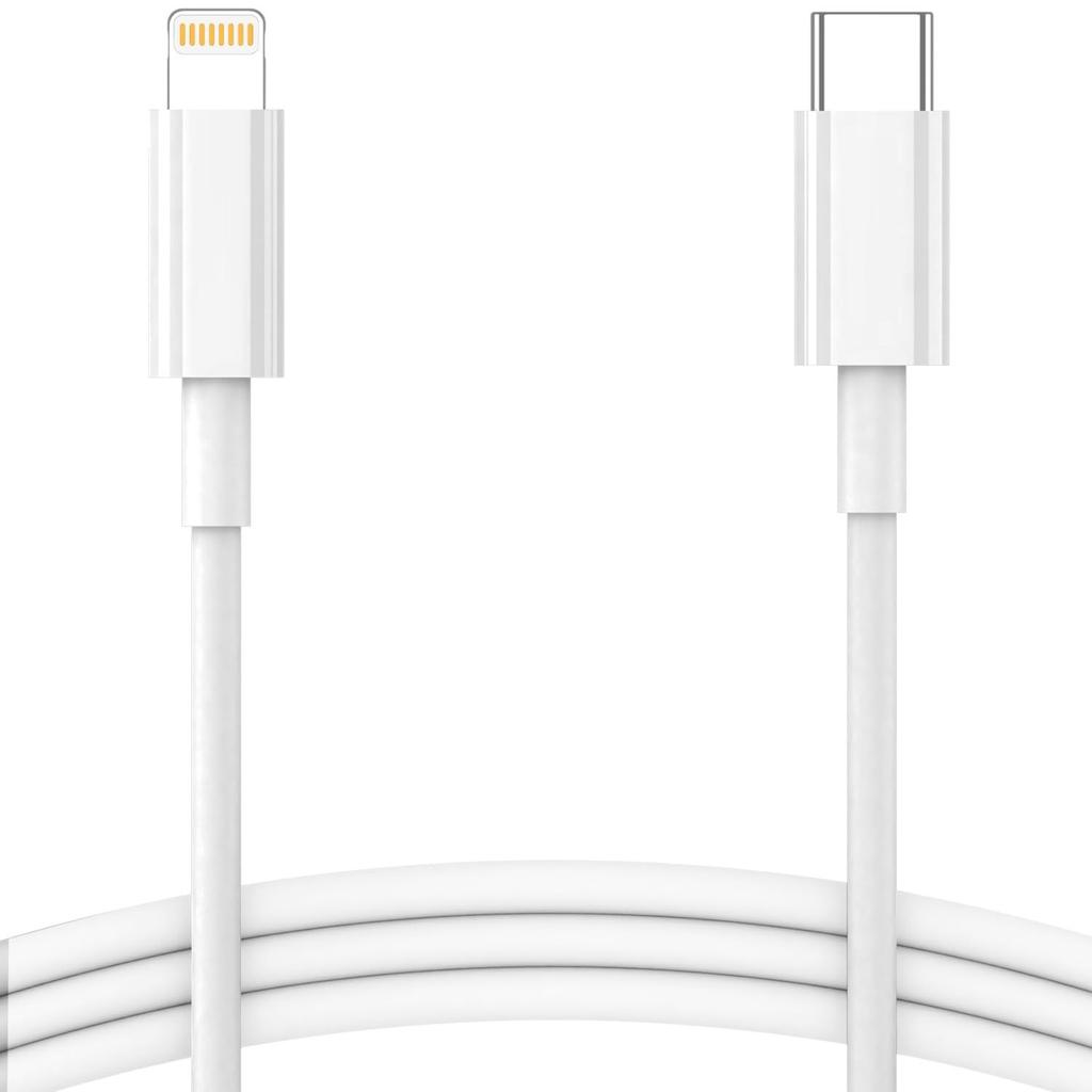 Кабель TPE Type-C - Lightning | Быстрая зарядка 30 Вт, Скорость передачи данных 480 Мбит/с | Совместим с iPhone, iPad Air, Pro, Mini, iPad | 1 метр (белый)