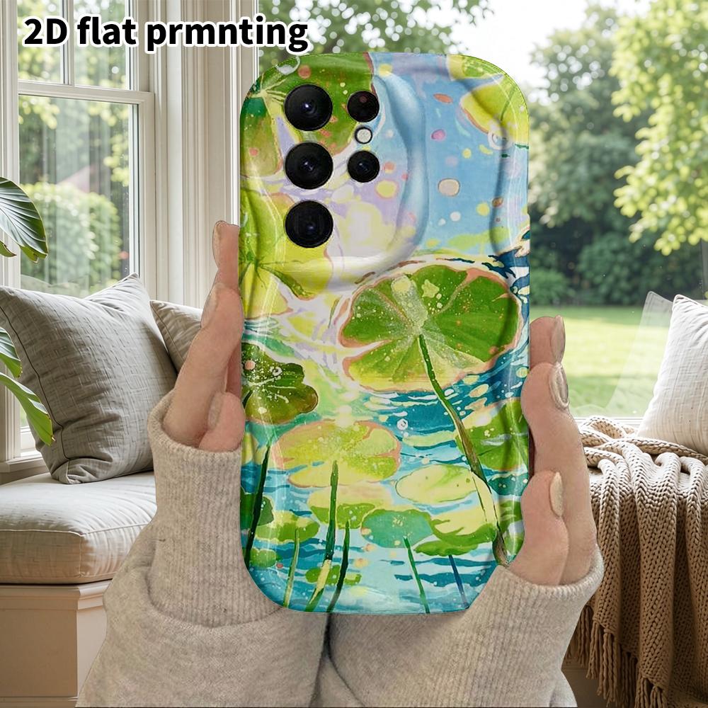 Чехол для телефона: 2D Плоский Защитный Чехол для Samsung Galaxy A34 A35 M05 M06 S20 S22 S21 FE Plus 5G, Стиль для Пары, Пруд с Лотосами и Листьями, Рождество и Хэллоуин