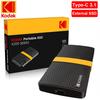 Kodak X200 SSD 256GB USB3.1 External Hard Drive Solid State PSSD For Laptops Desktops PS5 XBOX PS4