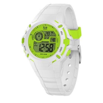 Авторизованный дистрибьютор [ICE-WATCH] Ice-Watch Мужские Унисекс Наручные часы 024004 ICE Digit Explorer БелыйЛайм Маленькие часы с водозащитой,