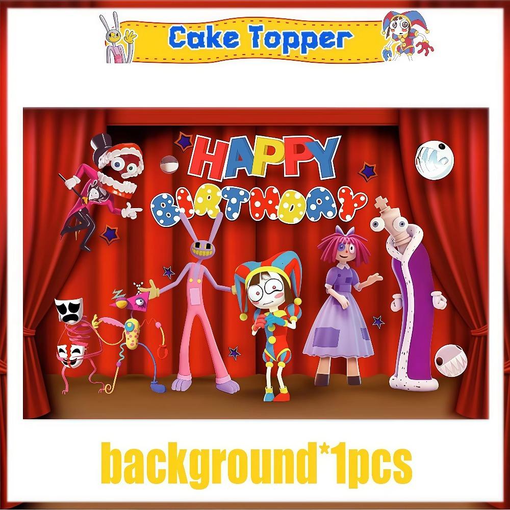 Amazing Digitaled Birthday Party Decoration Circus Tableware Balloon Cake Decor for Kids Baby Shower Party Supplies Photo Props