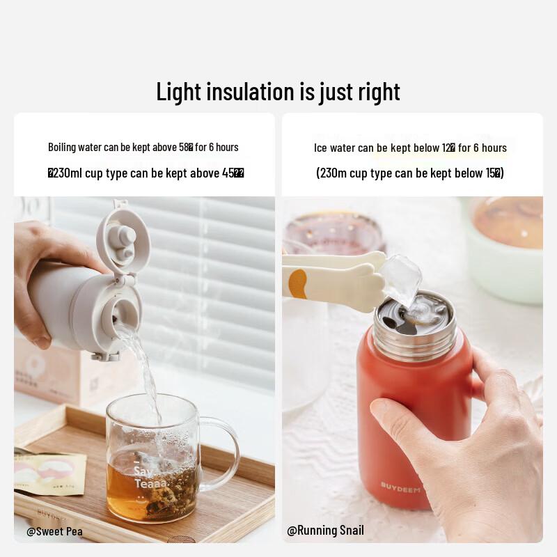 Buydeem Stainless Steel Flip-Top Insulated Water Bottle