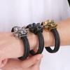 Готические мужские браслеты, кожаный браслет с головой волка, золотой цвет, нержавеющая сталь, наручный браслет, мужские ювелирные изделия викингов, подарки