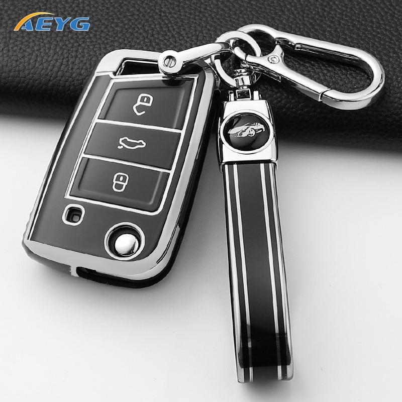 rldf3 For VW Volkswagen Golf 7 MK7 Tiguan MK2 For SEAT Ateca Leon FR 2 Ibiza For Skoda Octavia Car Key Case Cover Interior Accessories
