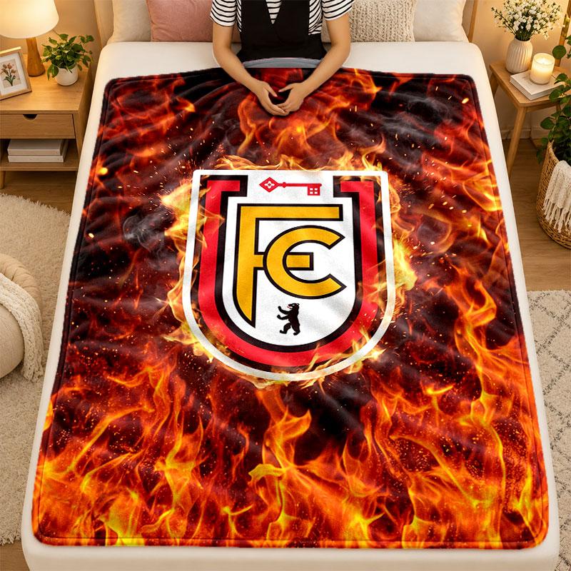Flannel BlanketUnion Berlin FC Warm Soft Throw Blanket for Indoor Sofa Bed Living Room Use