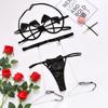 Sexy Lingerie New Steel Bra Bow Knot Bra Panties Bikini Sex Hollow Metal Chain Punk Underwear Erotic Underwear Set Open Clothing