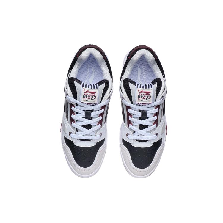 Li Ning Скользкие Низкие Кеды для Скейтборда Женские Белые Черные AGCR400-2