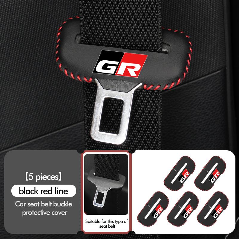 MZD1 For Toyota Car Seat Belt Buckle Plug Leather Car Seat Belt Clip Protective Covers Crown GR Corolla YARIS Auris C-HR Hilux Vios