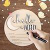 Hello World Newborn Sign Moon Stars Design Wooden Birth Announcement Board Baby Name Plaque Newborn Welcome Sign for Nursery Decor Baby Shower Gift