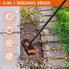 Weed Remover Tool Brush Garden Grass Rooting Gardening Loose Soil Adjustable Handle Wire Brush 2 Brush Head