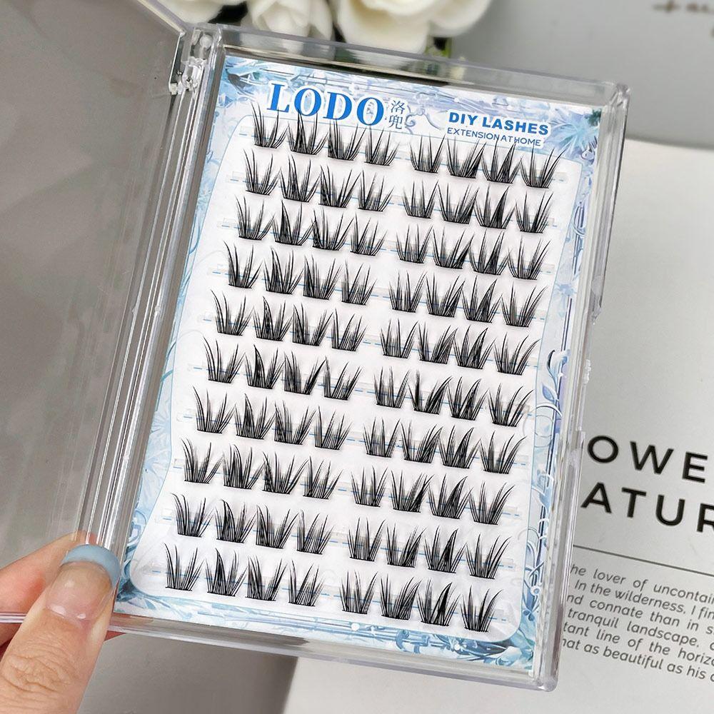 80 шт. Ультратонкие ленточные ресницы без клея в стиле аниме, французские индивидуальные ресницы для женщин