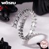 WOSTU 925 Sterling Silver Vintage 925 Sterling Silver VertebraeOpen Ring Punk Spine Adjustable Rings Edgy Halloween Gift