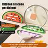 Держатель для крышки кастрюли в форме арбуза Помощник для кухонной столешницы Термостойкая силиконовая подставка-подставка Изоляционная крышка для слива кастрюли Нескользящая подкладка для разделочной доски