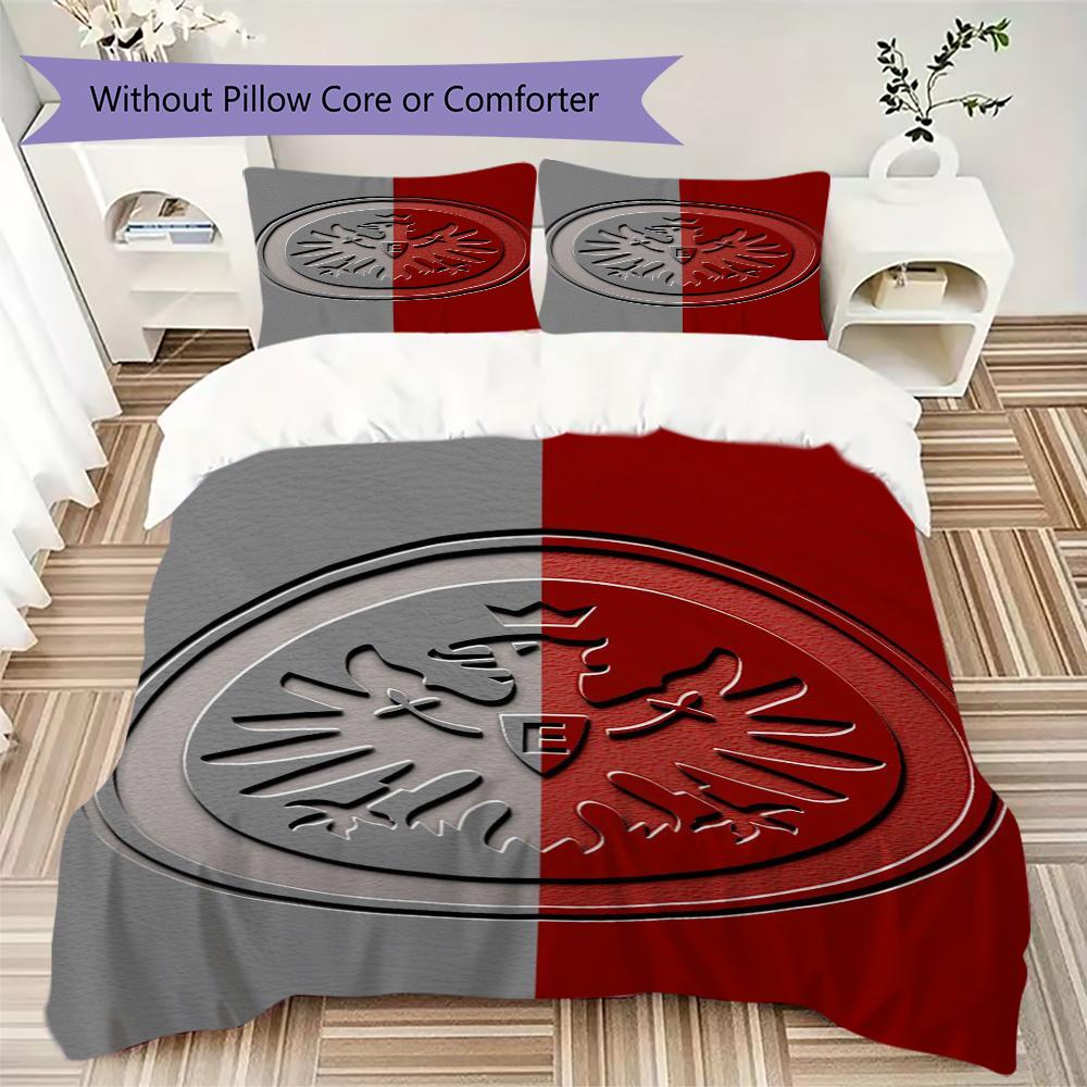 Eintracht Frankfurt Pattern Bedding uilt Set uilt Cover Pillowcase Home Decoration Birthday Gift (1 * duvet cover + 2 * pillowcase without core)