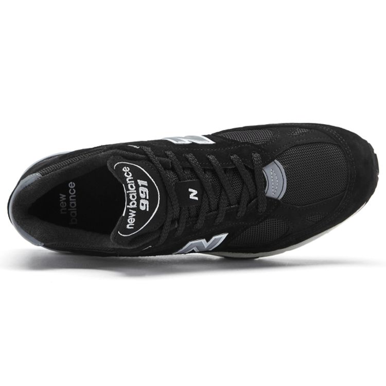 New Balance Черные серебристые женские кроссовки 991 Made in England W991EKS