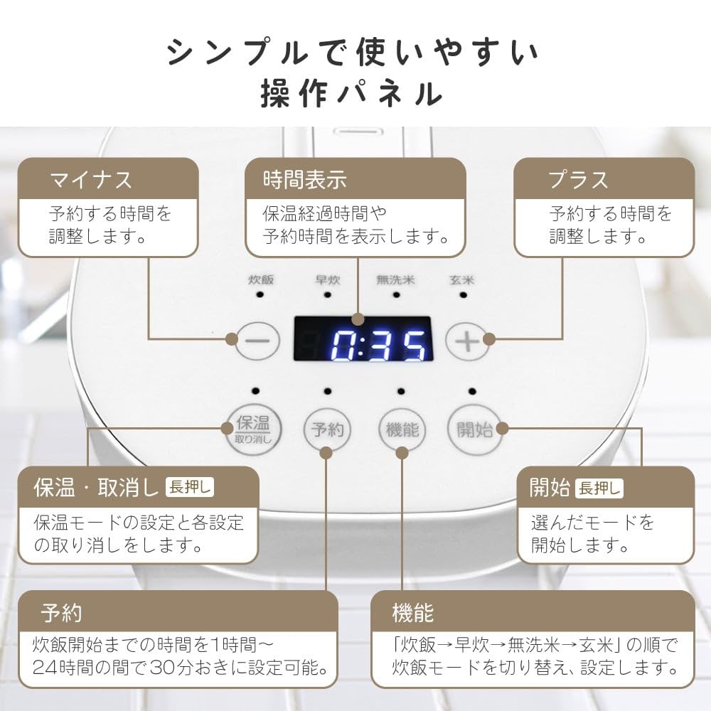 MAXZEN Rice Cooker Living Alone Living Alone Living Alone Unrinsed Rice 2 Cups Cups New Life Stylish Living for Two Living for Two Quick Cooking Mini