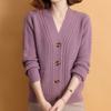 Autumn Winter V Neck Knitted Cardigan Women Simple Long Sleeve Twist Sweaters Woman All Match Single Breasted Cardigans Laides